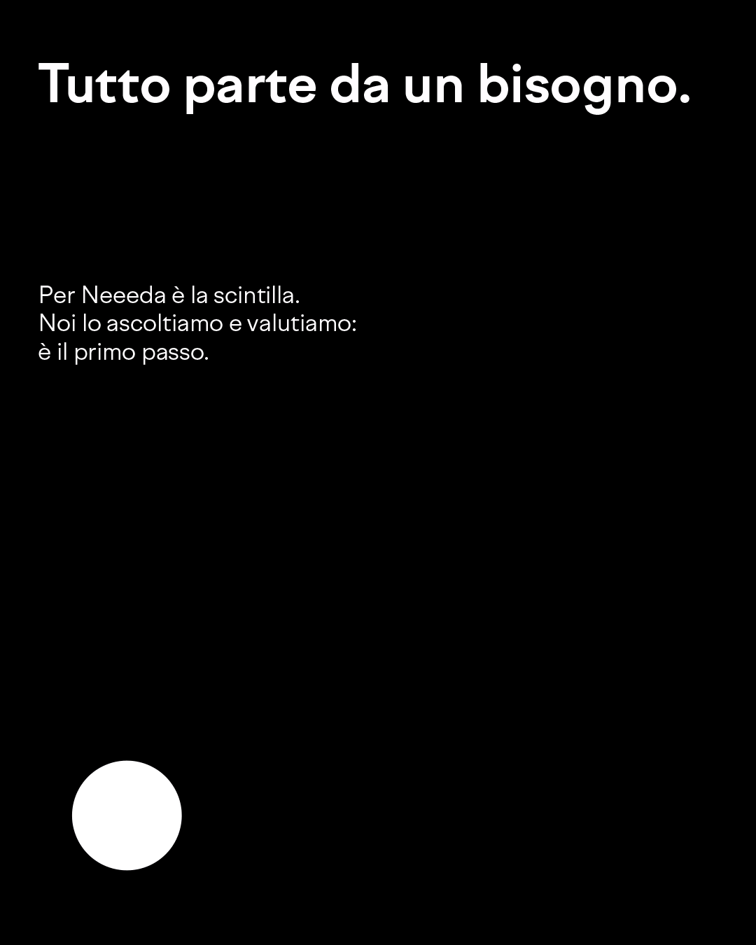 Tutto parte da un bisogno